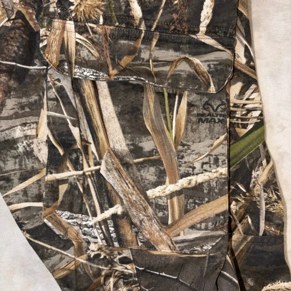 Game Winner Youth XL Realtree Max-5 Camo Cargo Hunting Pants Brown Green Cotton